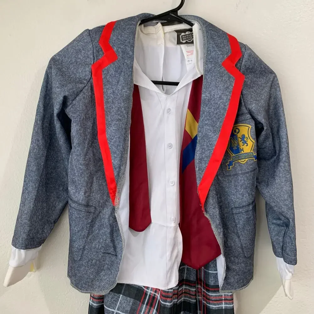 NWOT Beetlejuice Costume Kids sz 6-8 Medium Astrid School Uniform Halloween